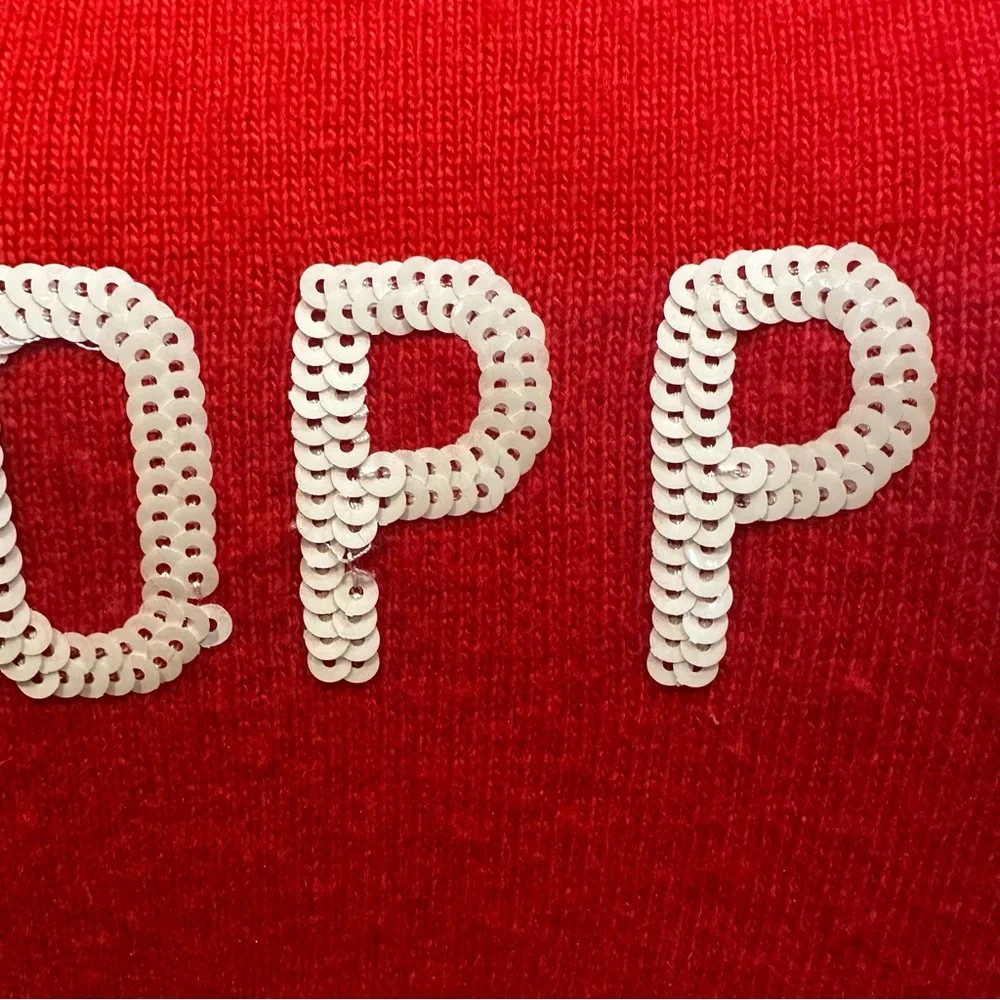 Wildfox Angora Rabbit Hair Sequin Knit Sweater Red SHOPPING IS MY CARDIO Medium